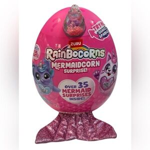 EXCLUSIVE BIG ZURU Rainbocorns Mermaidcorn Surprise Egg Pink Tail 35 surprises